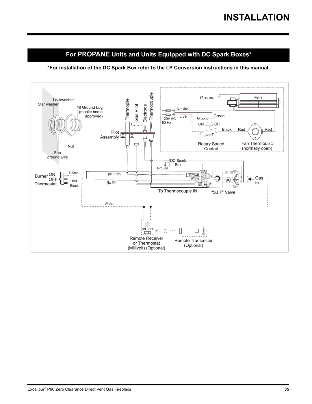 CarAlarms.com P90-NG1 manual For Propane Units and Units Equipped with DC Spark Boxes 