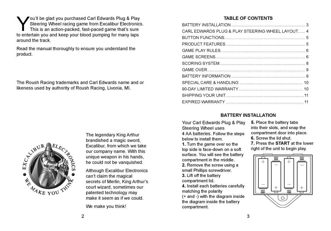 CarAlarms.com VR502 manual Table of Contents 