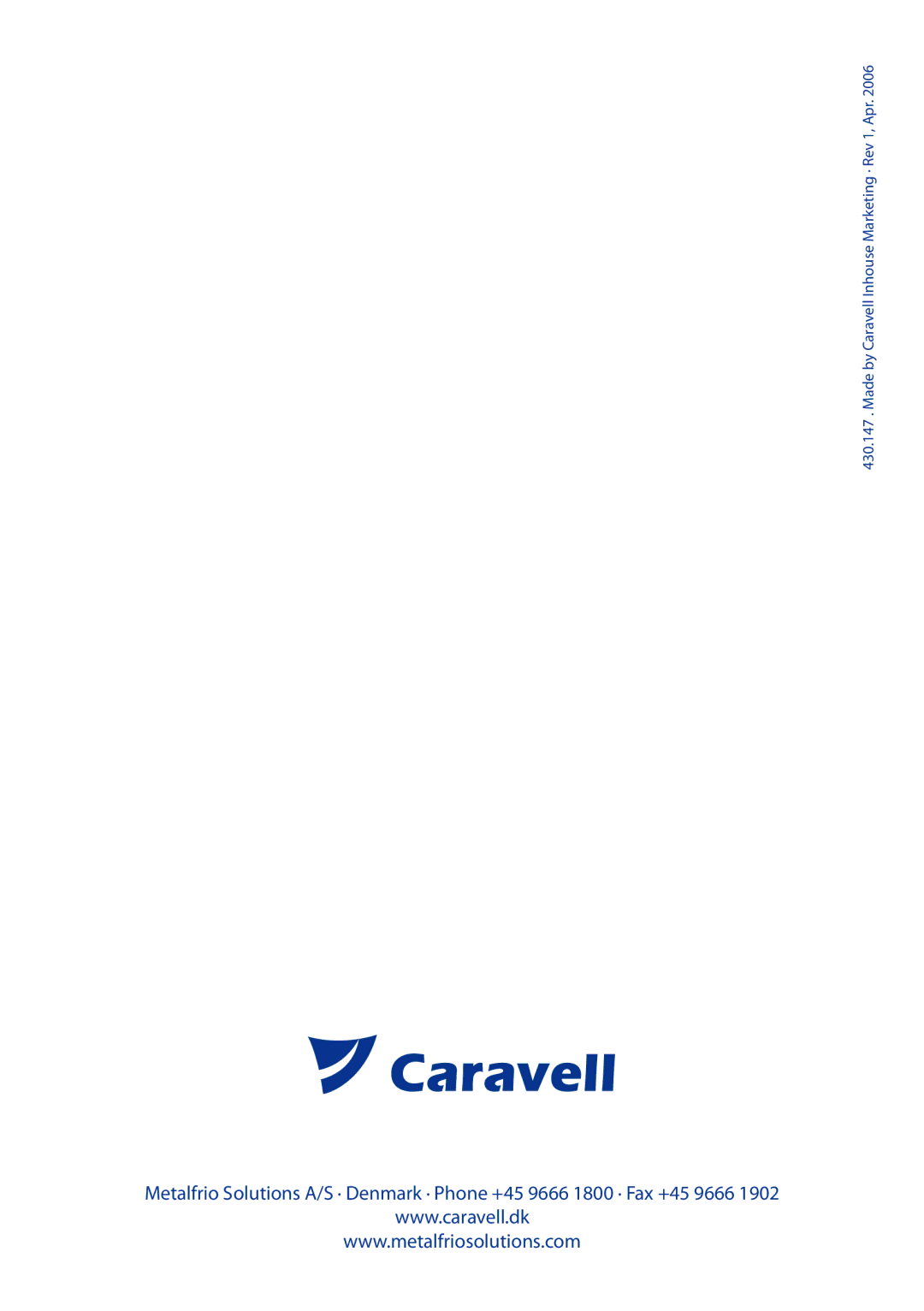 Caravell SLC 168 instruction manual Made by Caravell Inhouse Marketing · Rev 1, Apr 