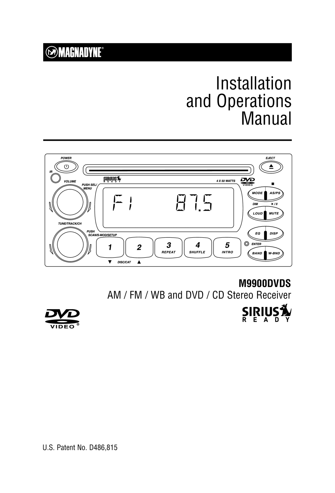 Carbine M9900DVDS manual Installation Operations Manual 