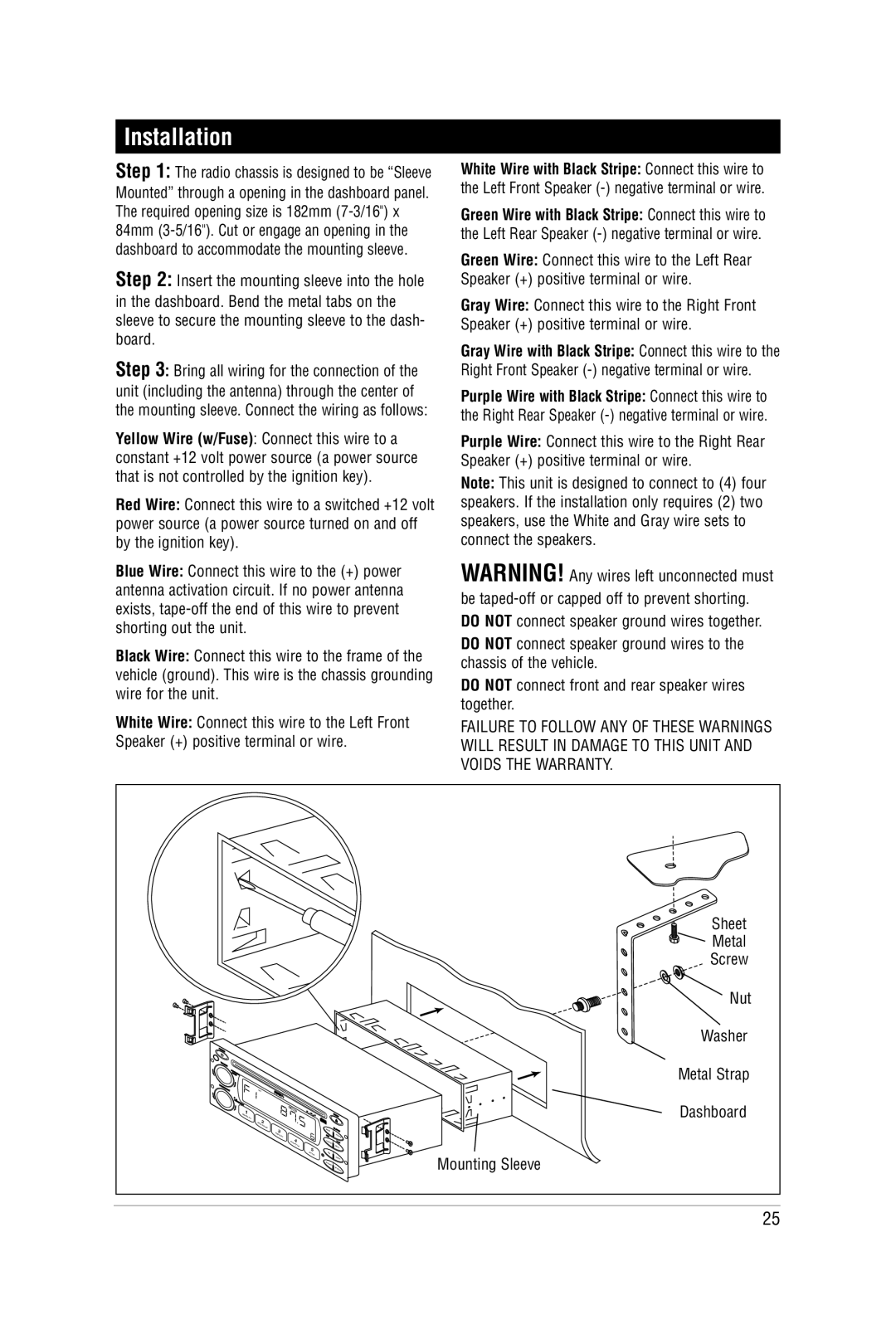 Carbine M9900DVDS manual Installation, Dashboard 