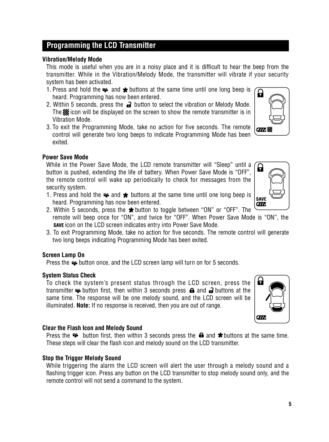 Carbine PLUS 6850 manual Programming the LCD Transmitter 