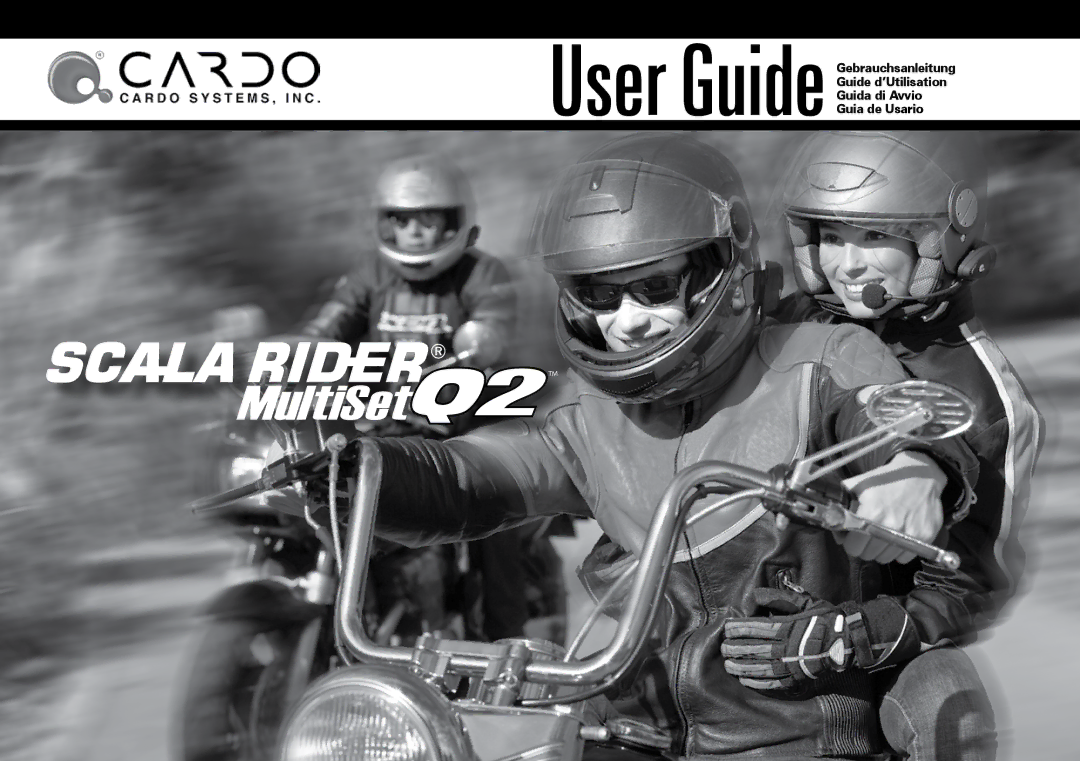 Cardo Q2 manual MultiSet, Guide d’Utilisation Guida di Avvio Guia de Usario 