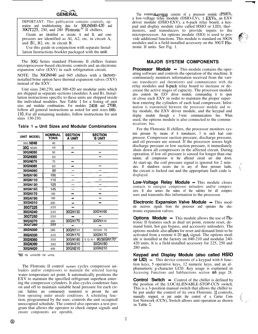 Carrier 040-420 specifications Unit Sizes and Modular Combinations, Unit Model 