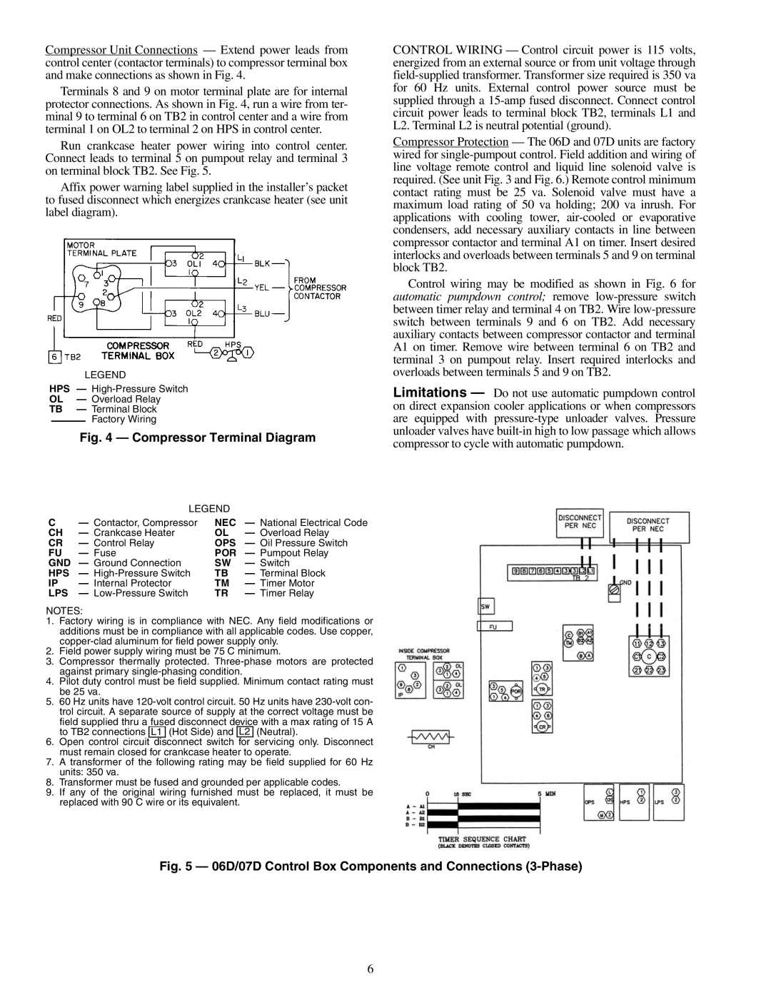 Carrier 06D Crankcase Heater Overload Relay Control Relay, Ground Connection Switch, Low-Pressure Switch Timer Relay 