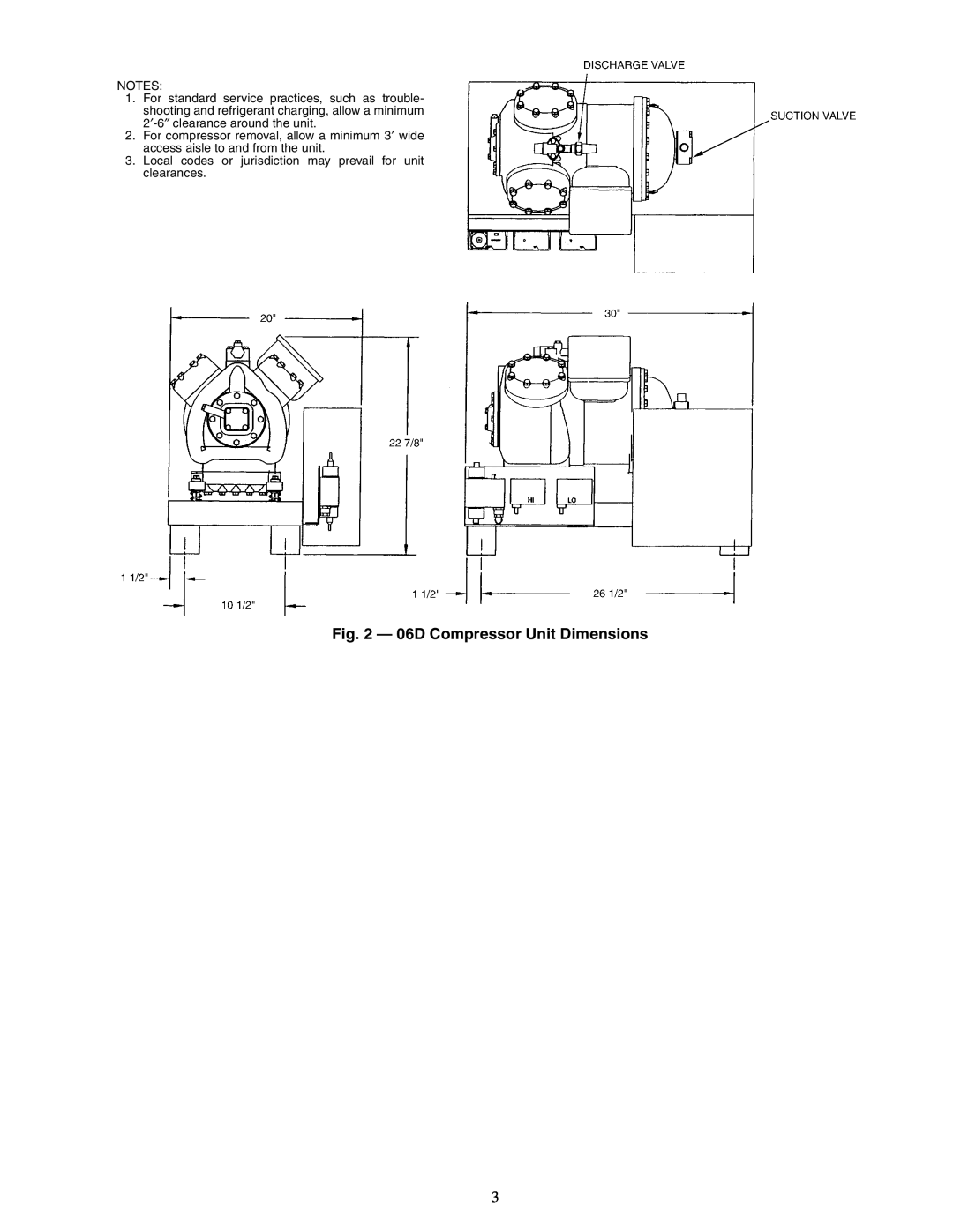 Carrier specifications 06D Compressor Unit Dimensions, For standard service practices, such as trouble 