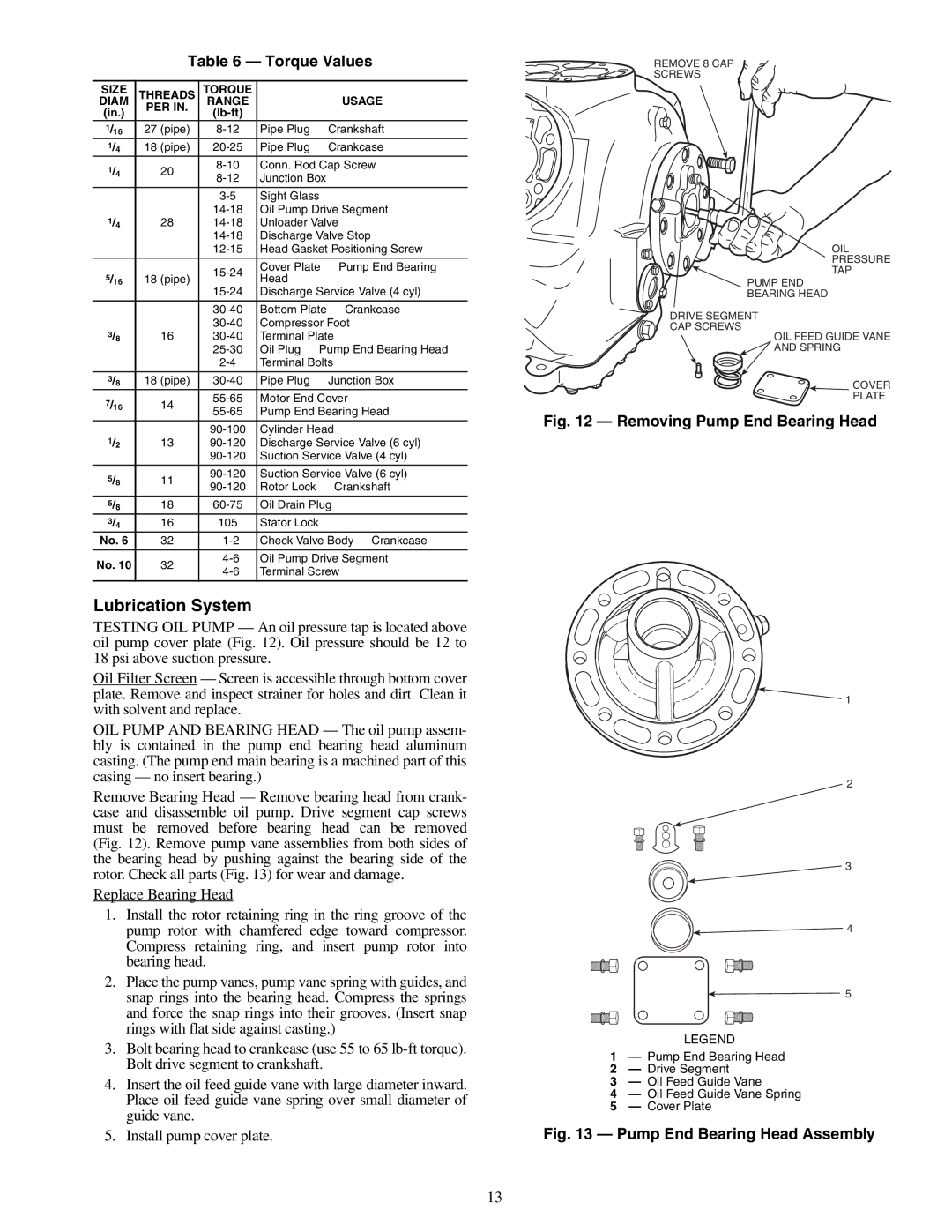 Carrier 07E, 06E specifications Lubrication System, Torque Values 