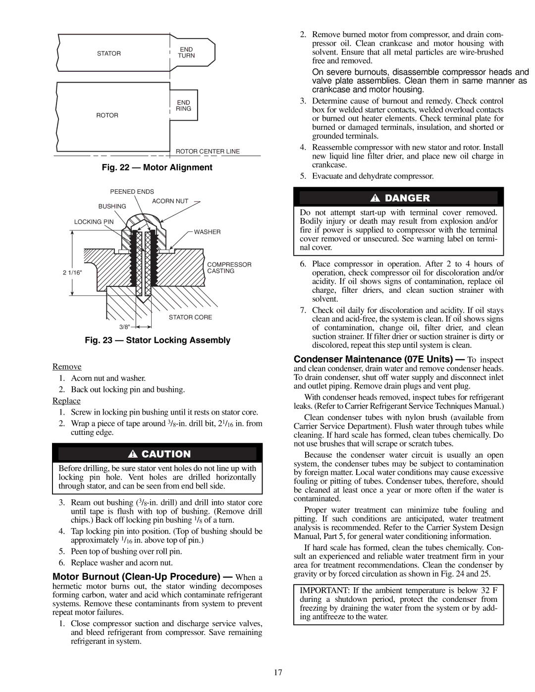 Carrier 07E, 06E specifications Motor Alignment 