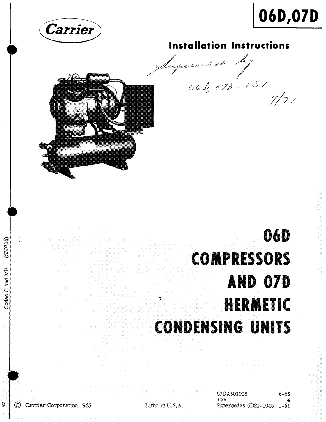 Carrier 07D manual 