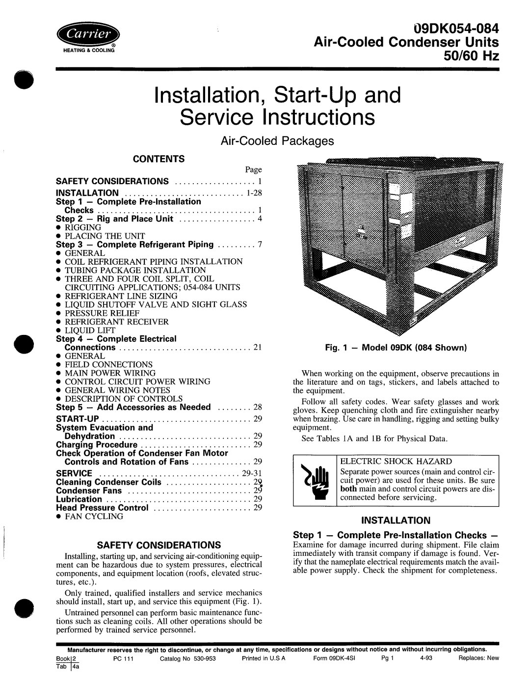 Carrier 09DK054-084 manual 