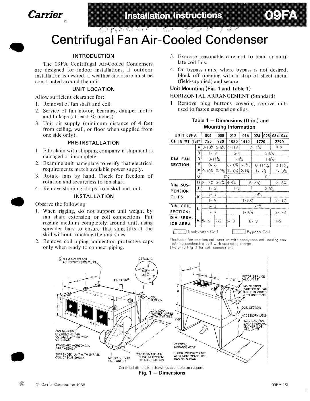 Carrier 09FA manual 