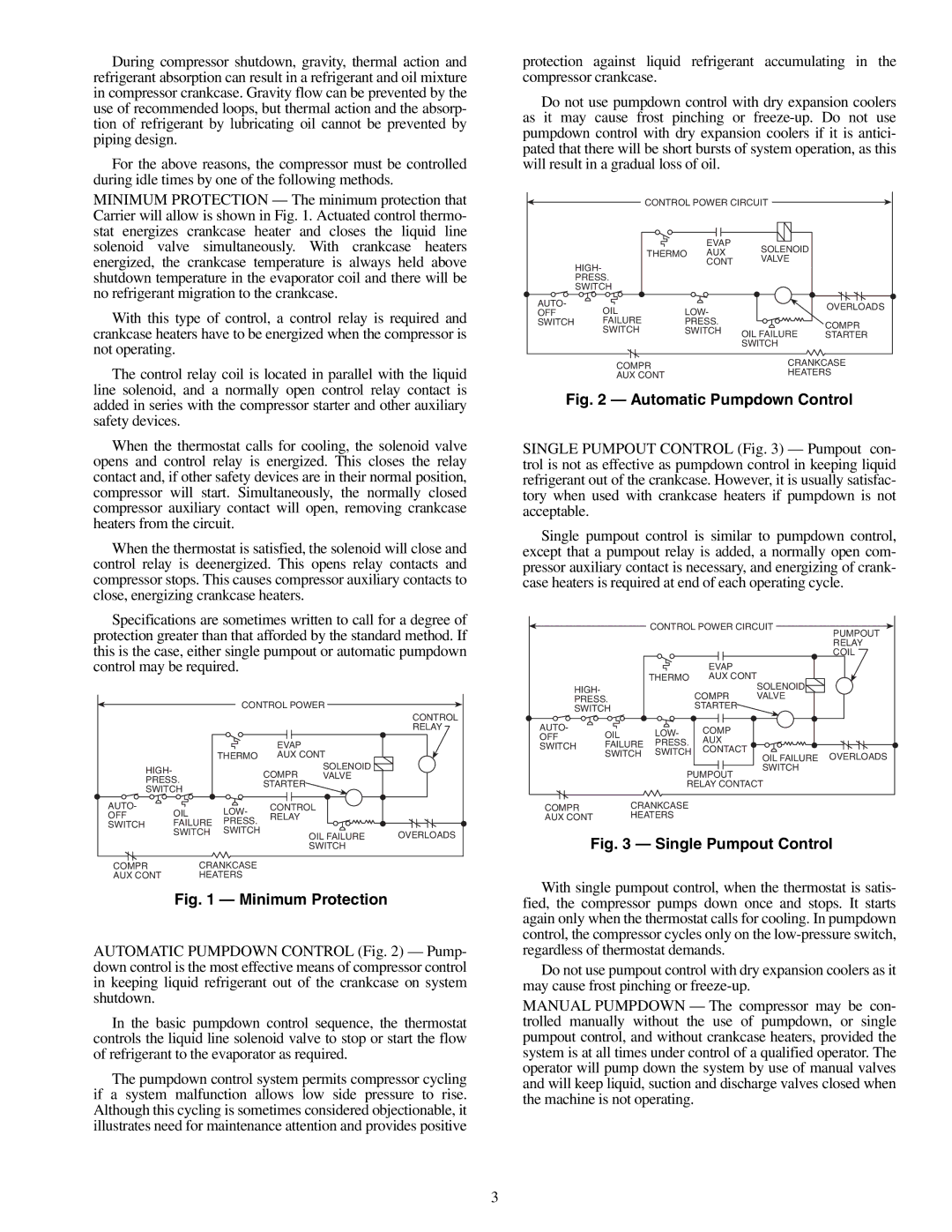 Carrier 09RH specifications Minimum Protection 