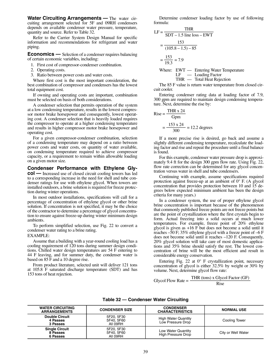 Carrier 09RH specifications Thr, Condenser Water Circuiting 