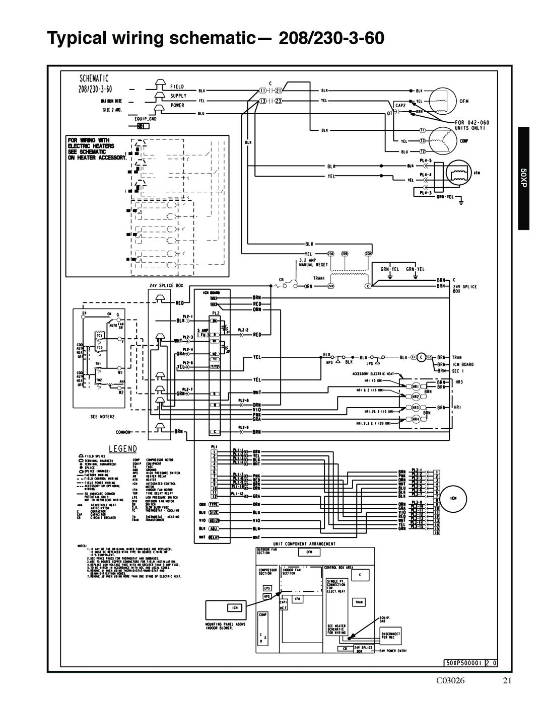 Carrier 13 50XP manual Typical wiring schematic- 208/230-3-60 