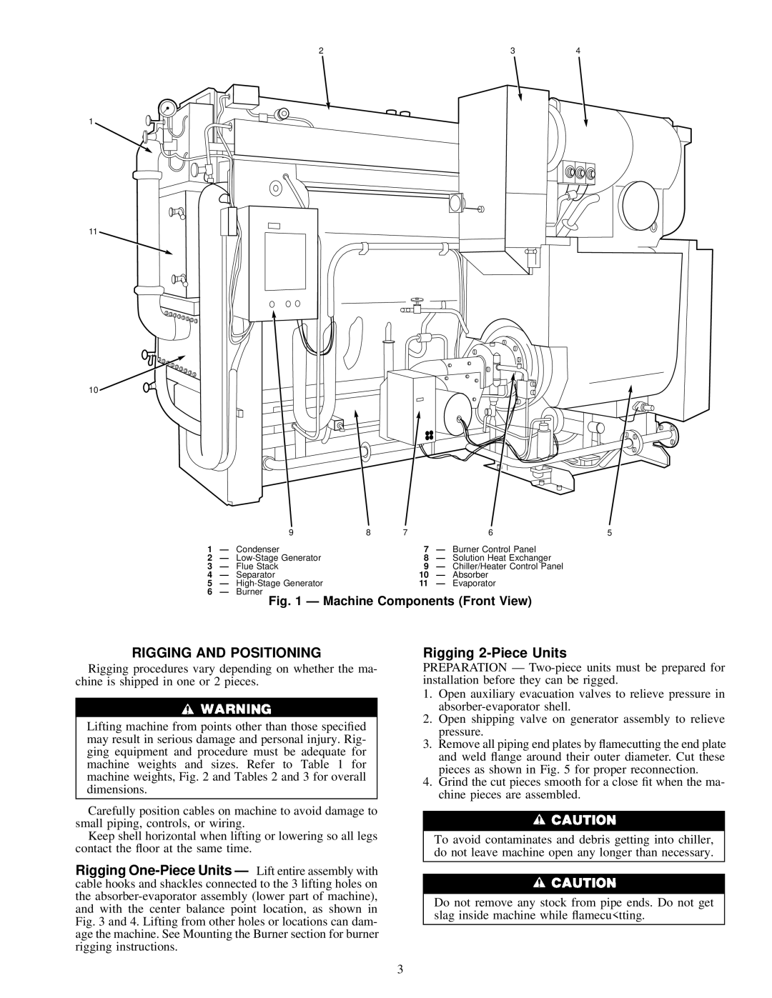 Carrier 16DF013-050 installation instructions Rigging and Positioning, Rigging 2-Piece Units 