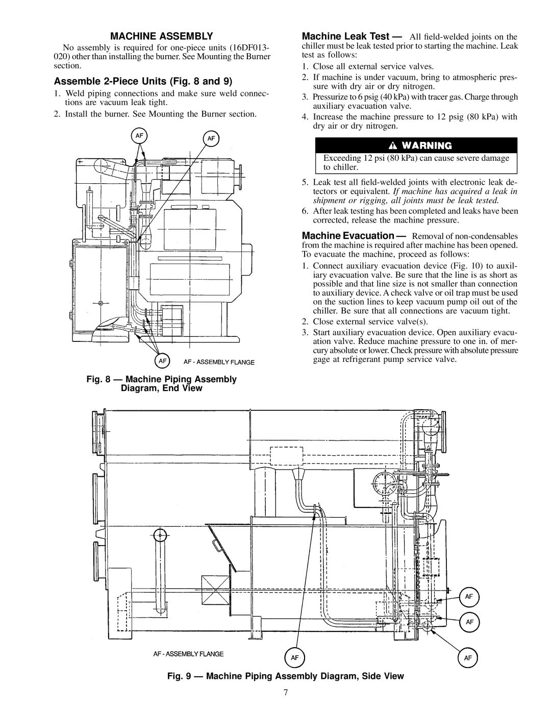 Carrier 16DF013-050 installation instructions Machine Assembly, Assemble 2-Piece Units 