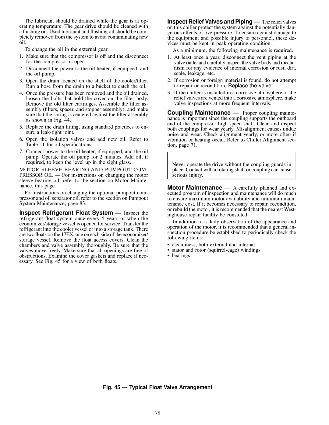 Carrier 17EX specifications Typical Float Valve Arrangement 