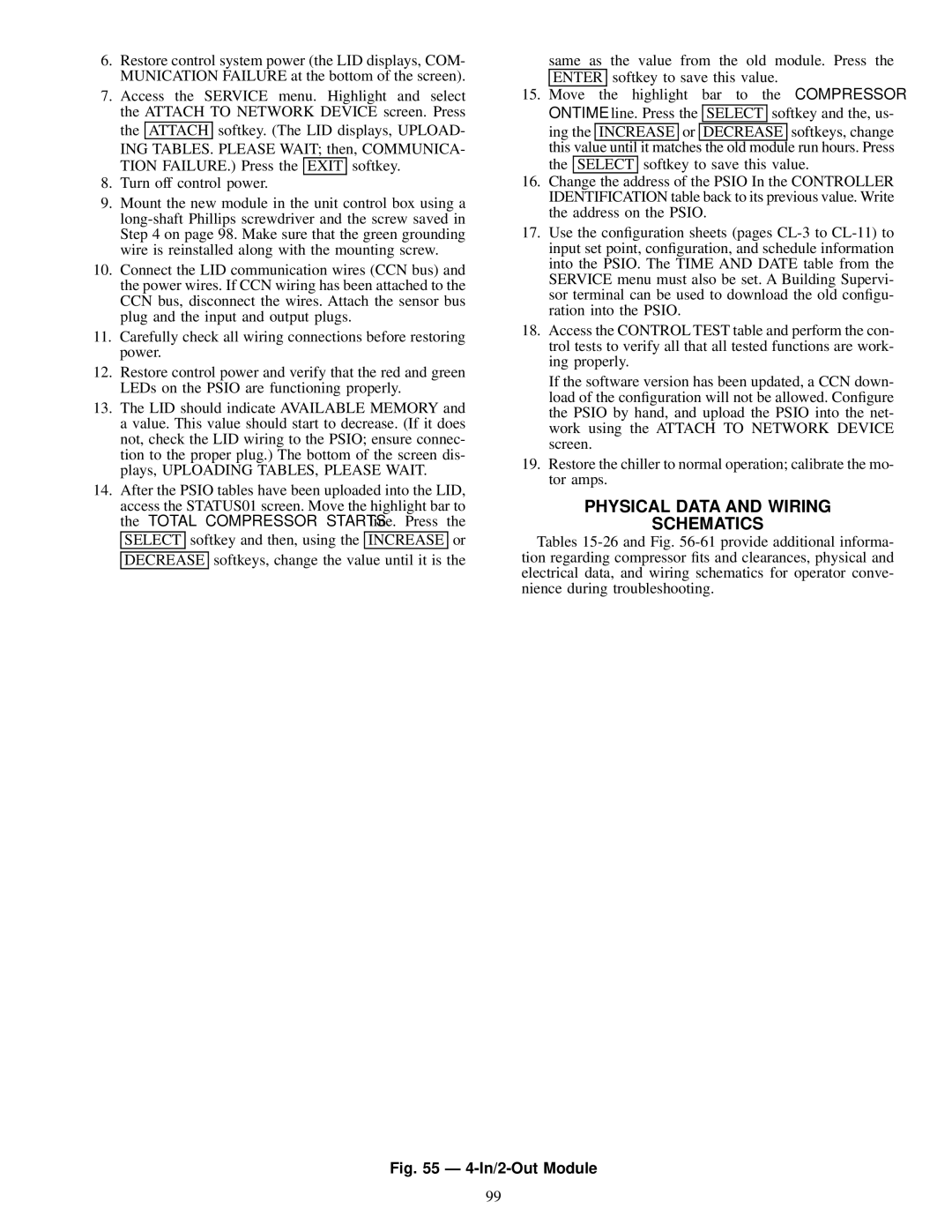 Carrier 17EX specifications Physical Data and Wiring Schematics, 4-In/2-Out Module 