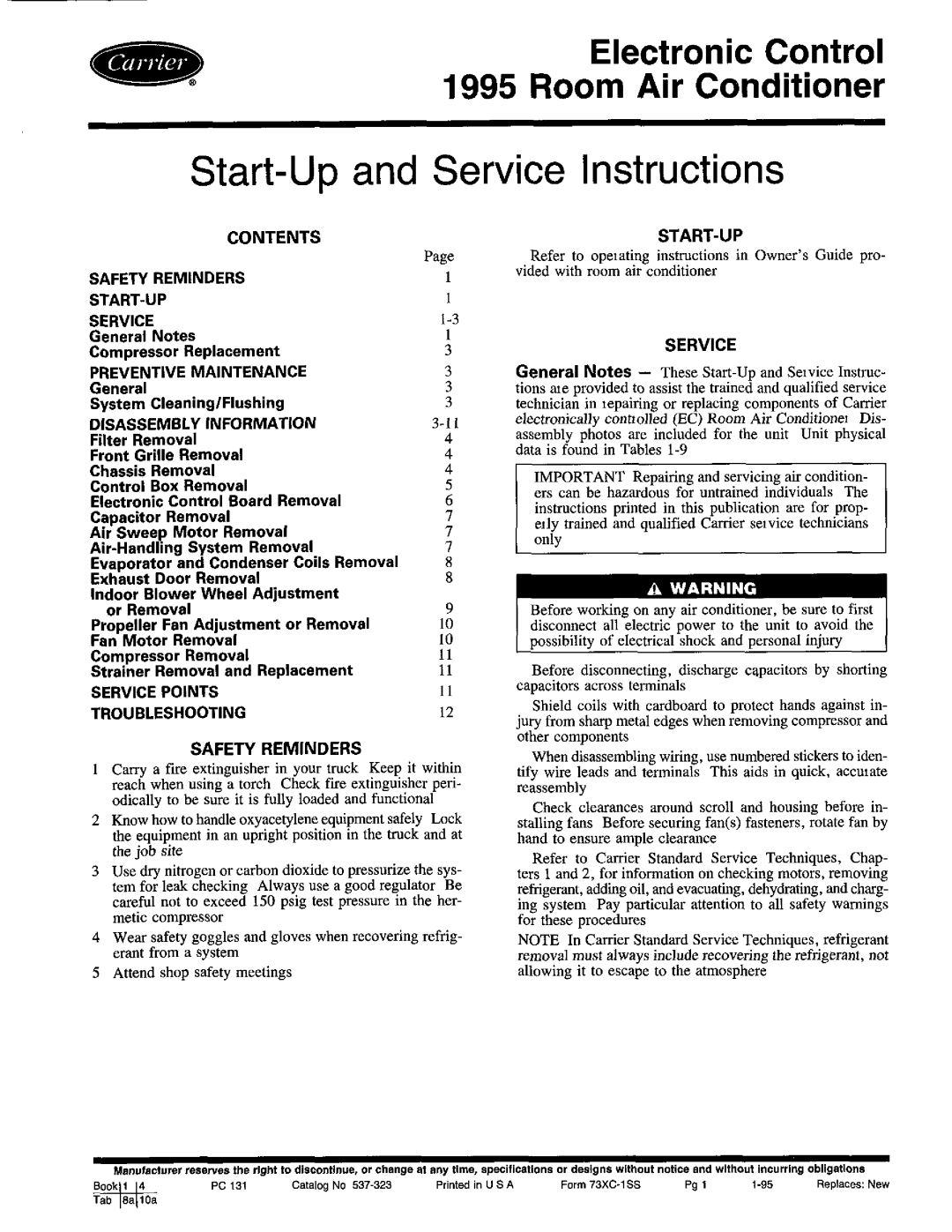 Carrier 1995 manual 