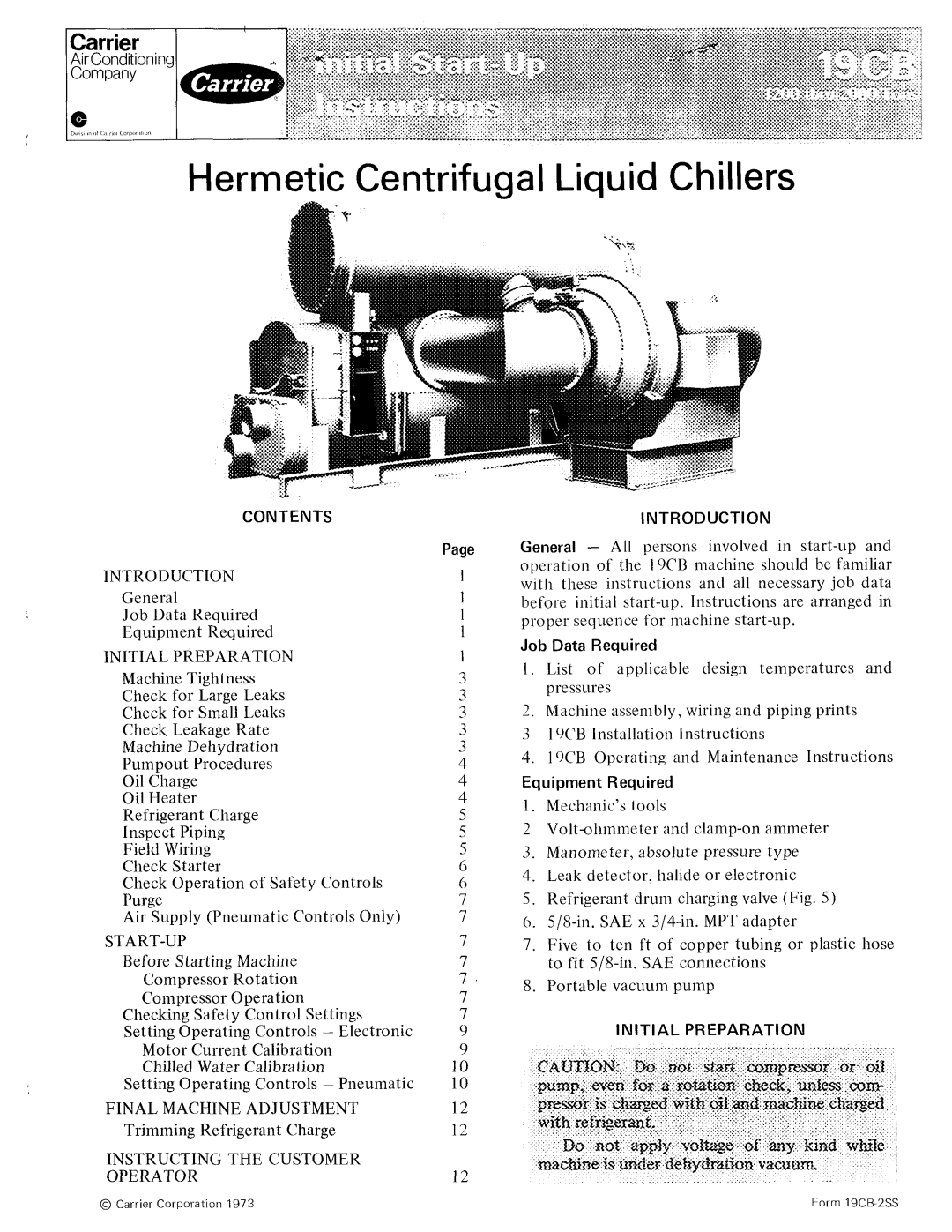 Carrier 19CB manual 