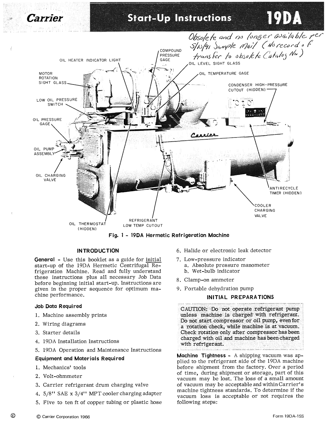 Carrier 19DA manual 