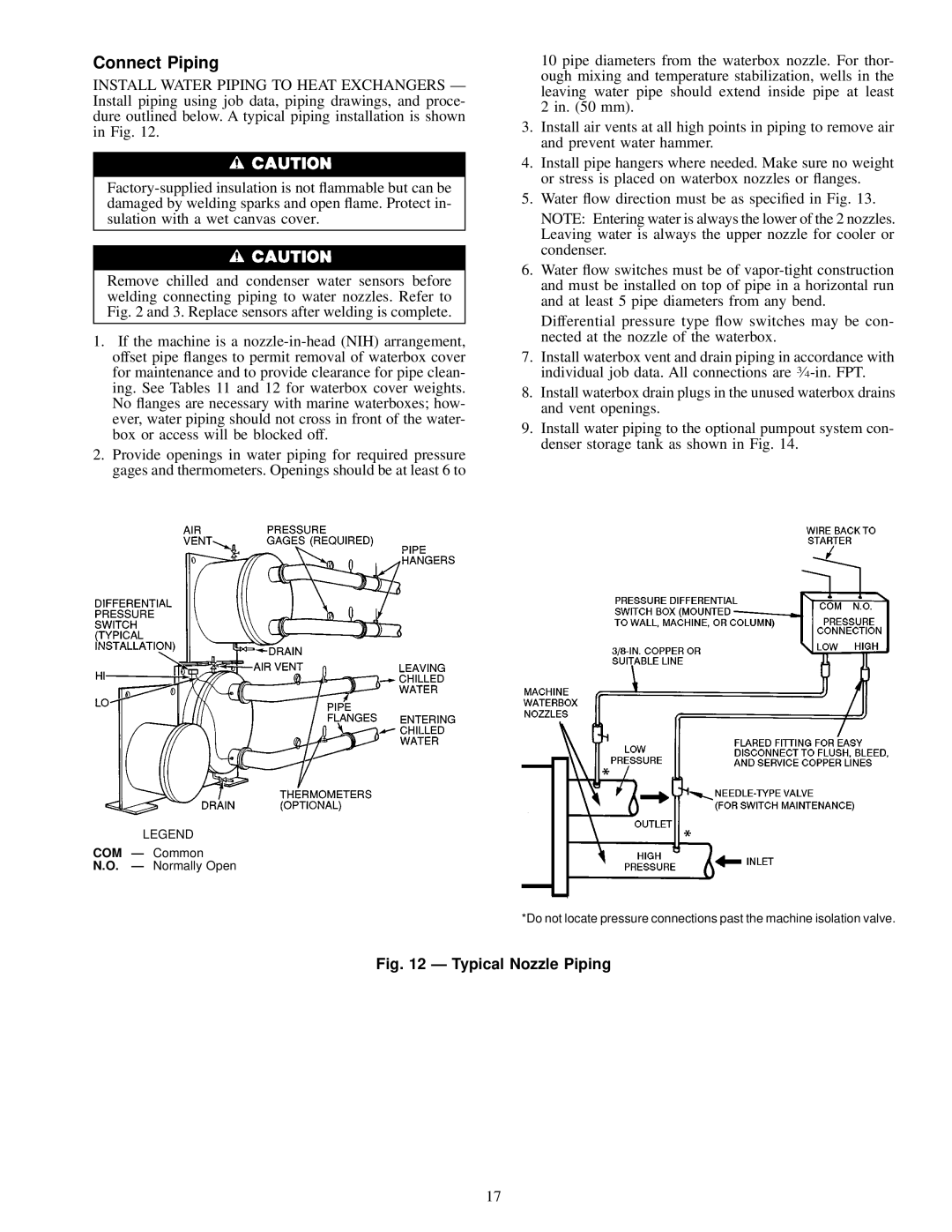 Carrier 17, 19EX installation instructions Connect Piping 