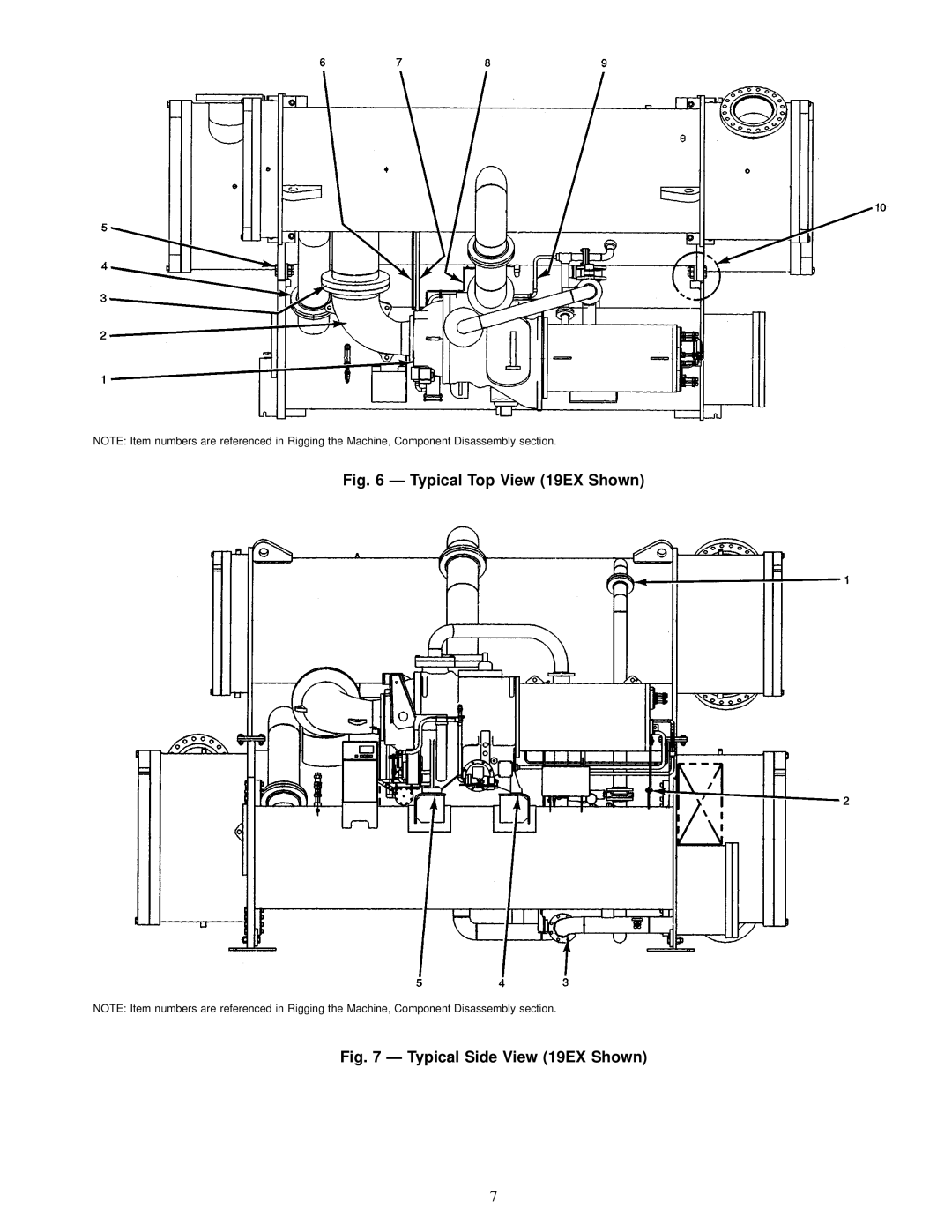 Carrier 17 installation instructions Typical Top View 19EX Shown 