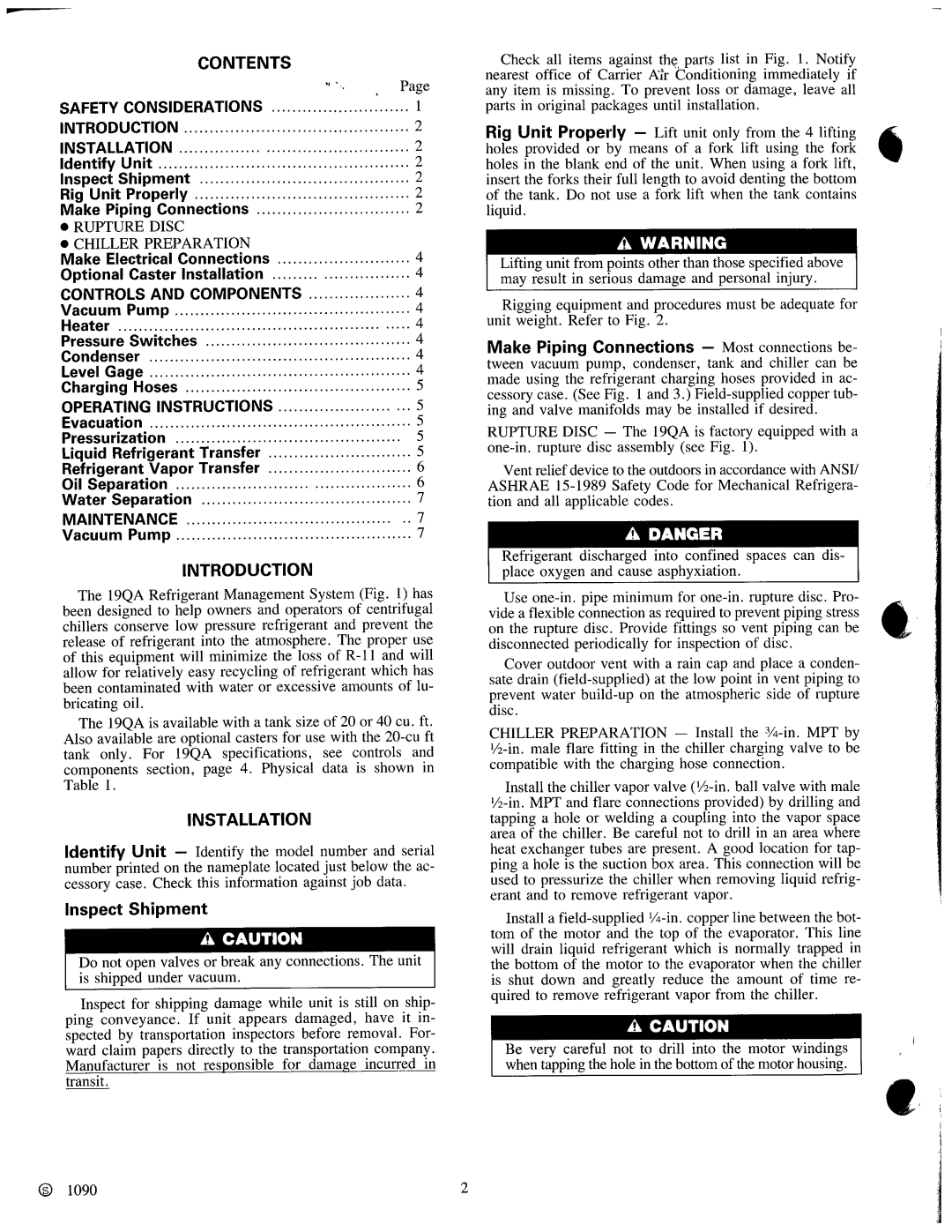 Carrier 19QA manual 