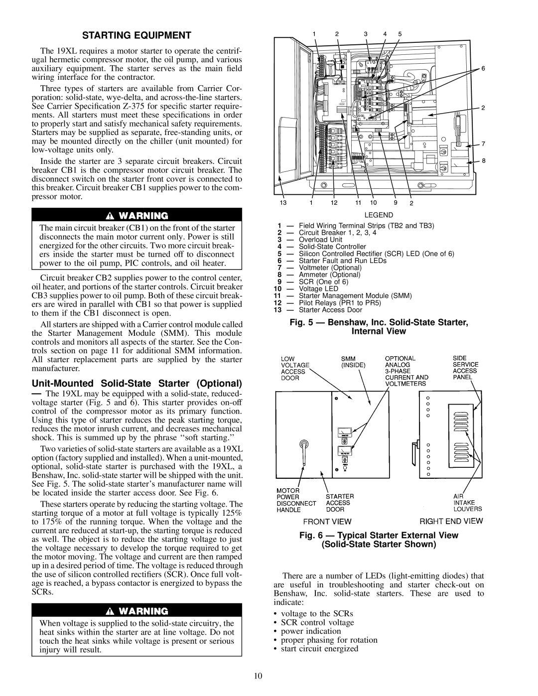 Carrier 19XL specifications Starting Equipment, Unit-Mounted Solid-State Starter Optional 