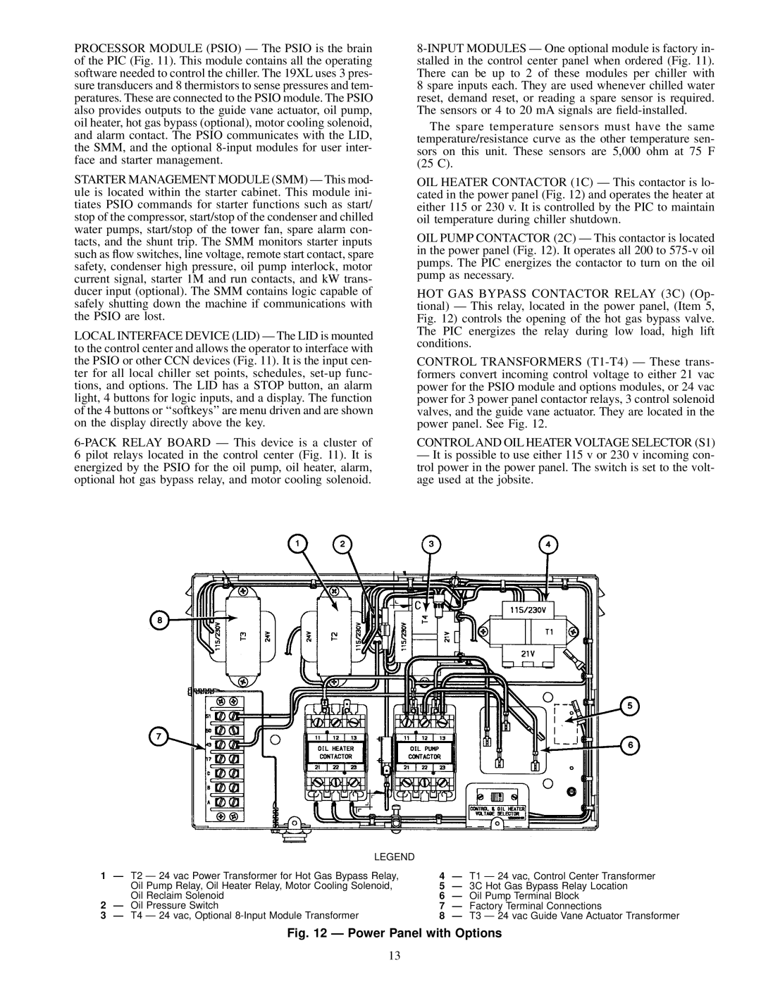 Carrier 19XL specifications Control and OIL Heater Voltage Selector S1, Power Panel with Options 