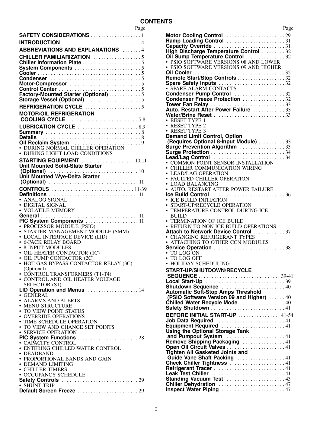 Carrier 19XL specifications Contents 