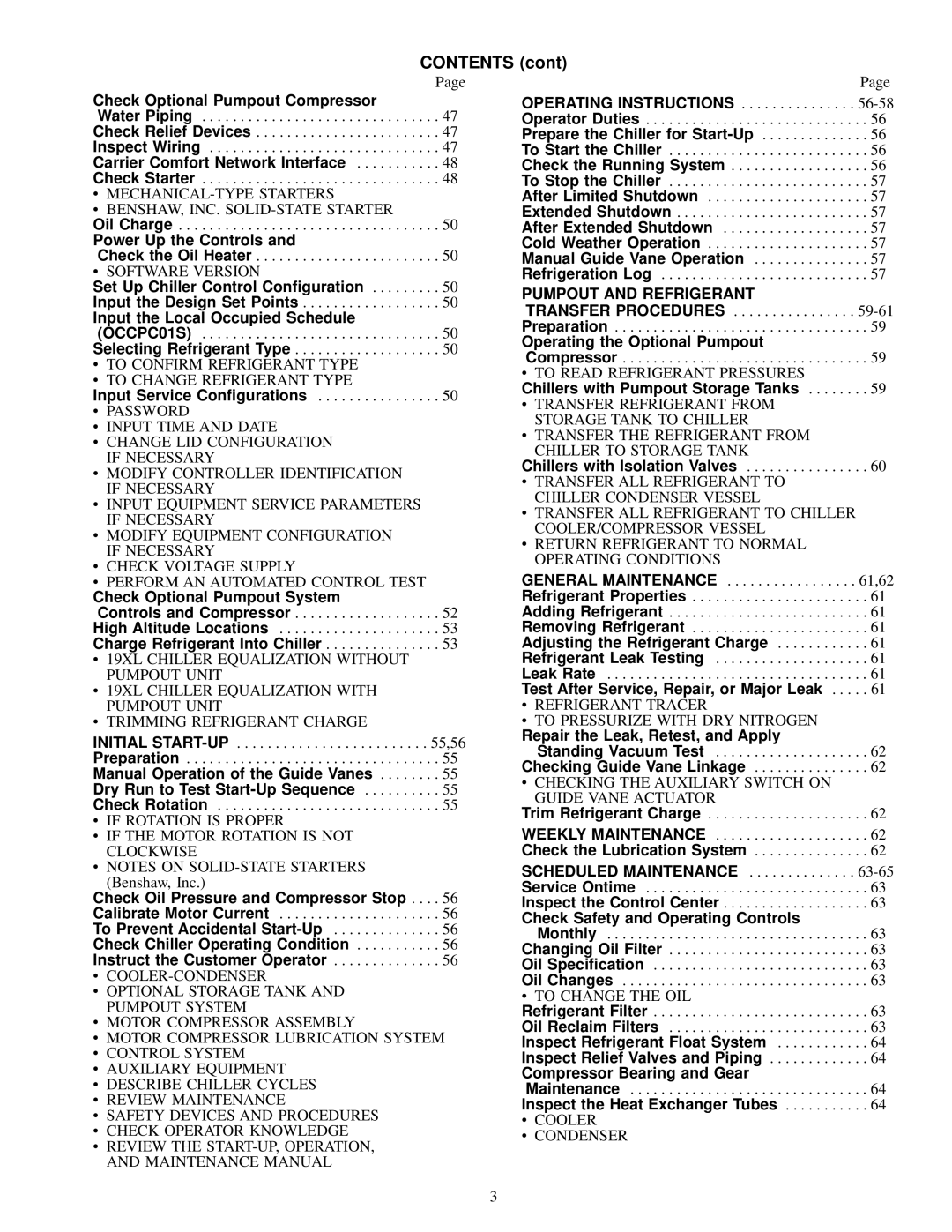 Carrier 19XL specifications Contents 