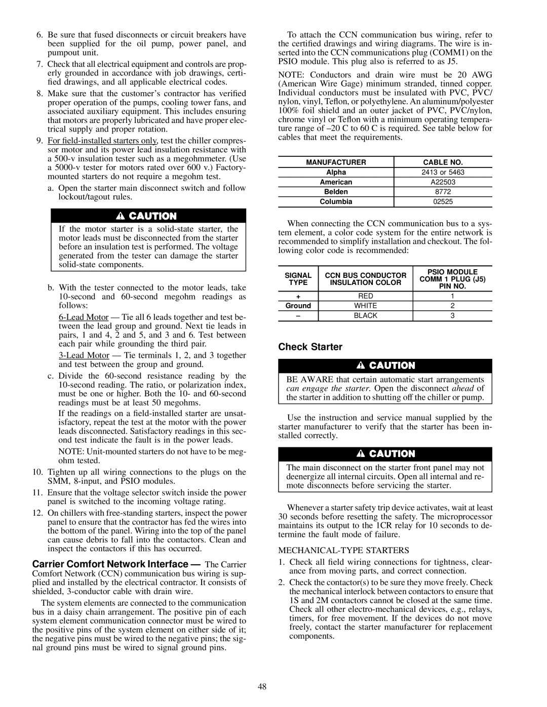 Carrier 19XL specifications Check Starter, MECHANICAL-TYPE Starters 