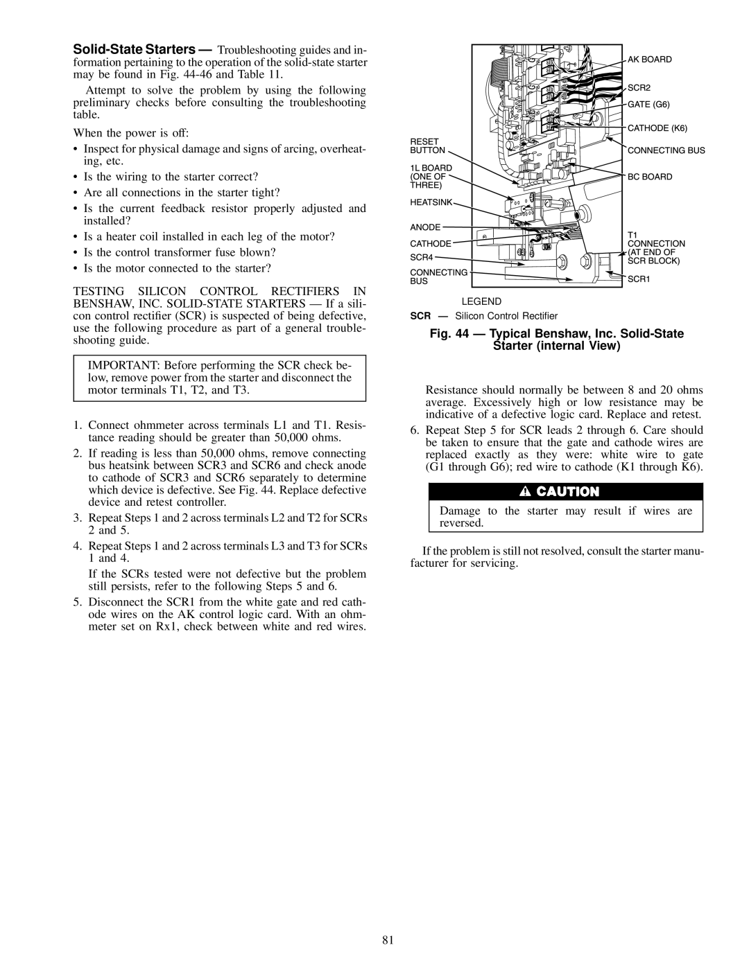 Carrier 19XL specifications Typical Benshaw, Inc. Solid-State Starter internal View 