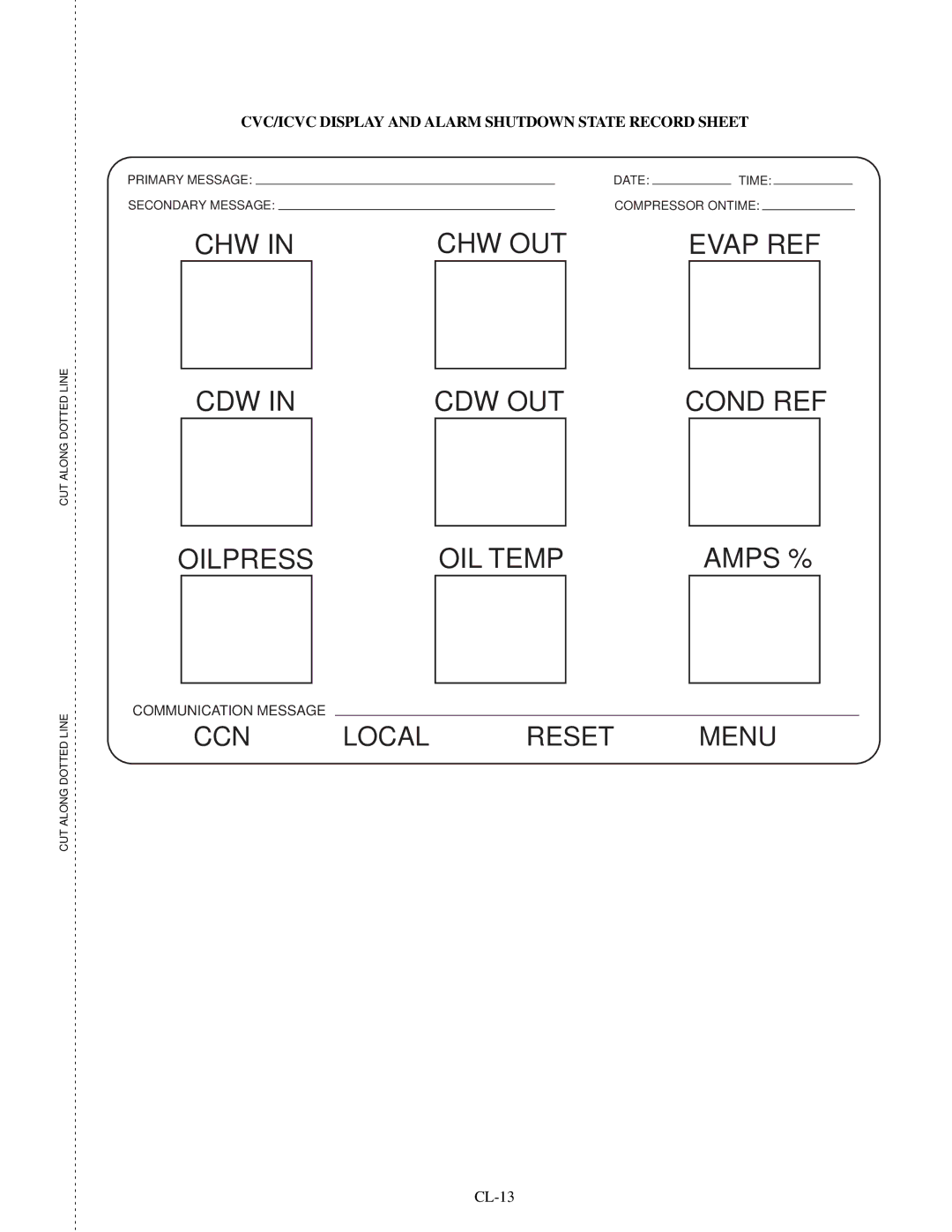 Carrier XRV, 19XR specifications CL-13 