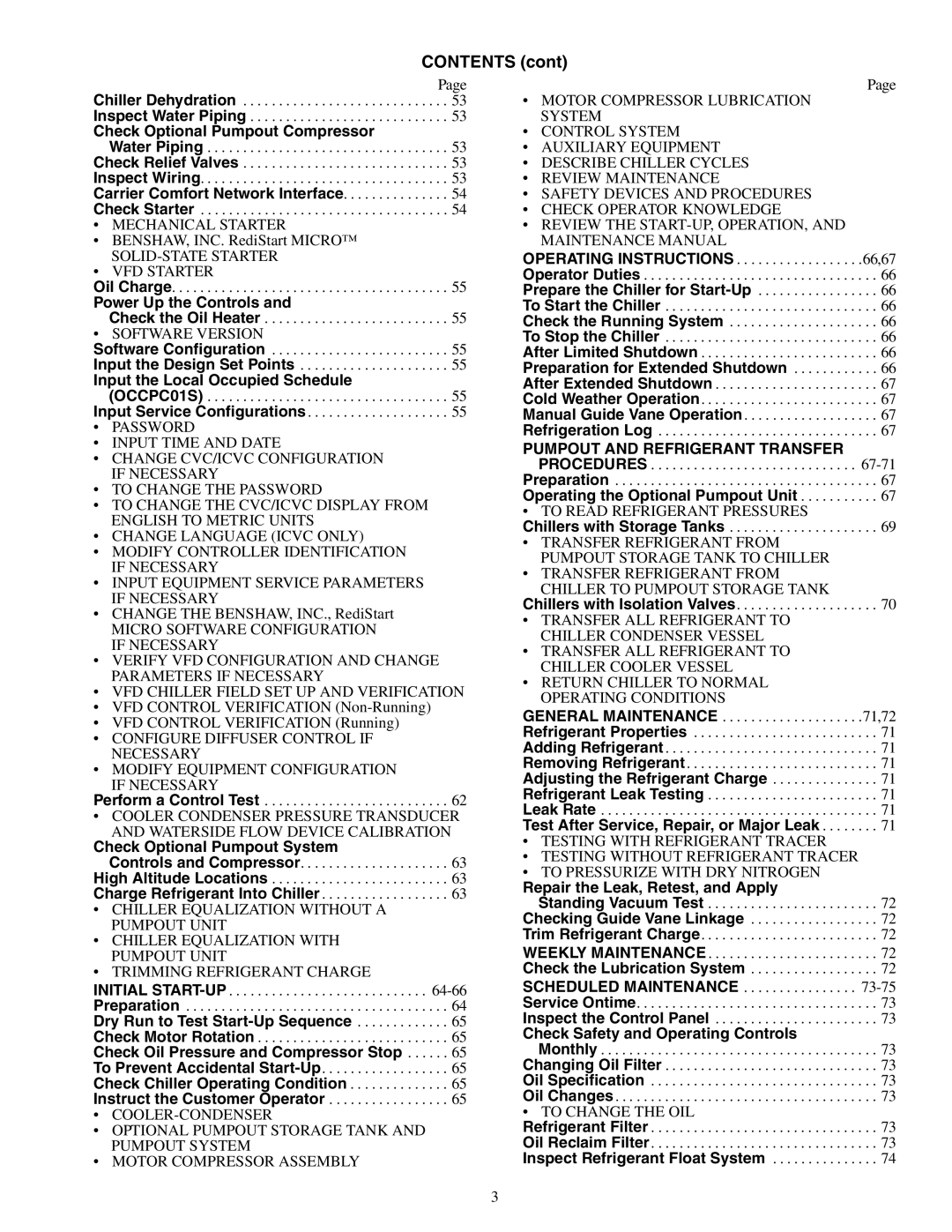 Carrier XRV, 19XR specifications Contents 