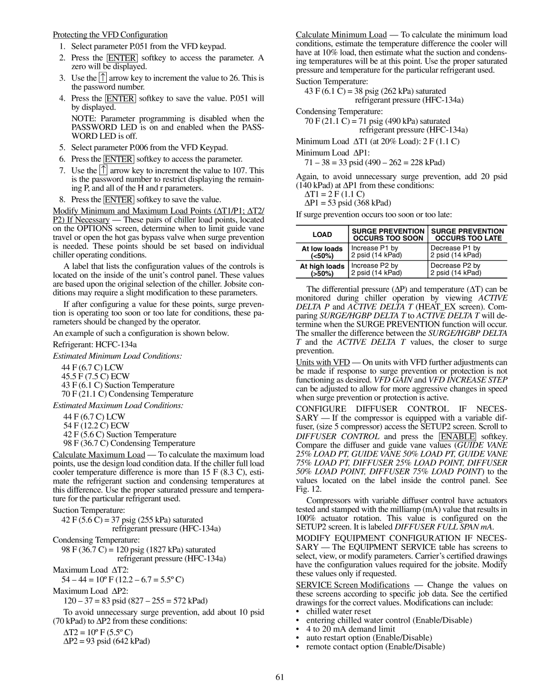 Carrier XRV, 19XR specifications Estimated Minimum Load Conditions, Load Surge Prevention Occurs TOO Soon Occurs TOO Late 