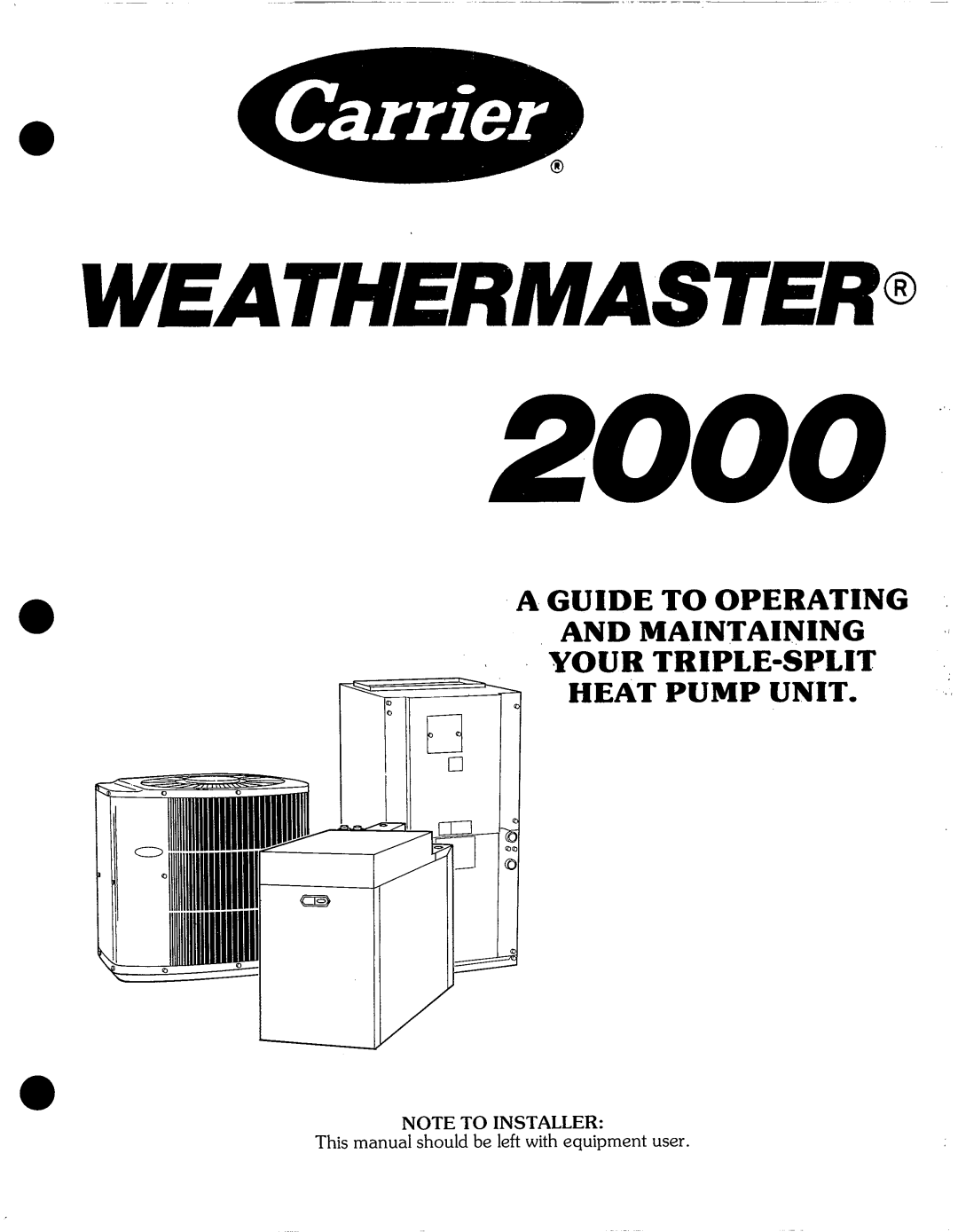 Carrier 2000 manual 