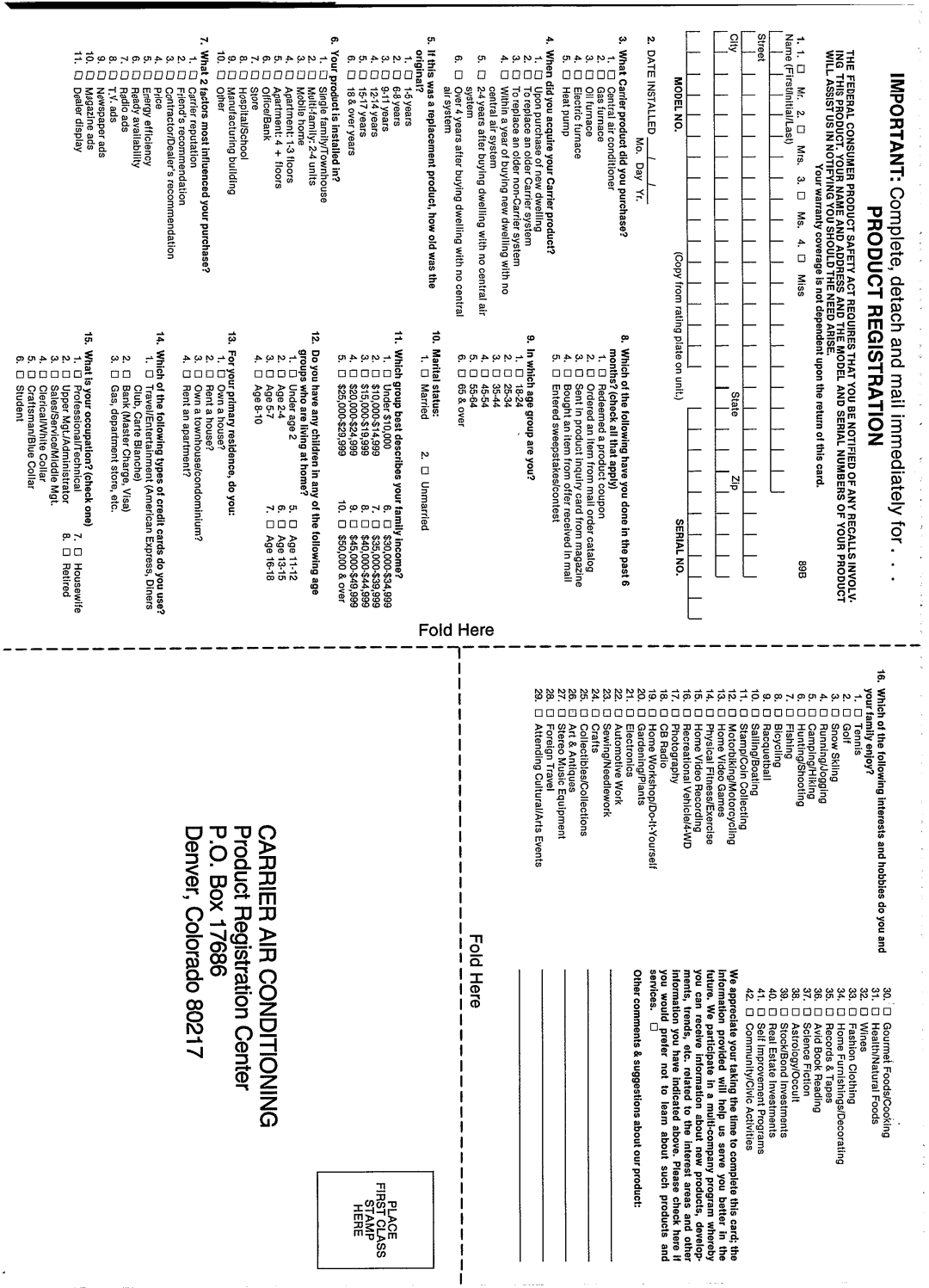 Carrier 2000 manual 