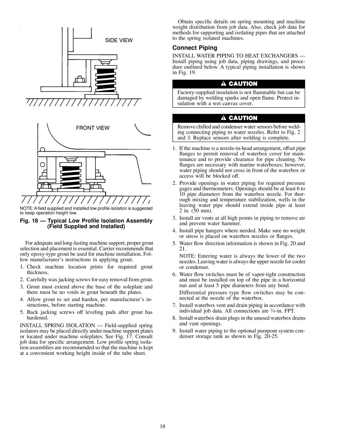 Carrier 23 XL installation instructions Connect Piping 