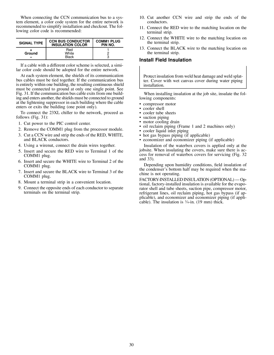 Carrier 23 XL installation instructions Install Field Insulation 