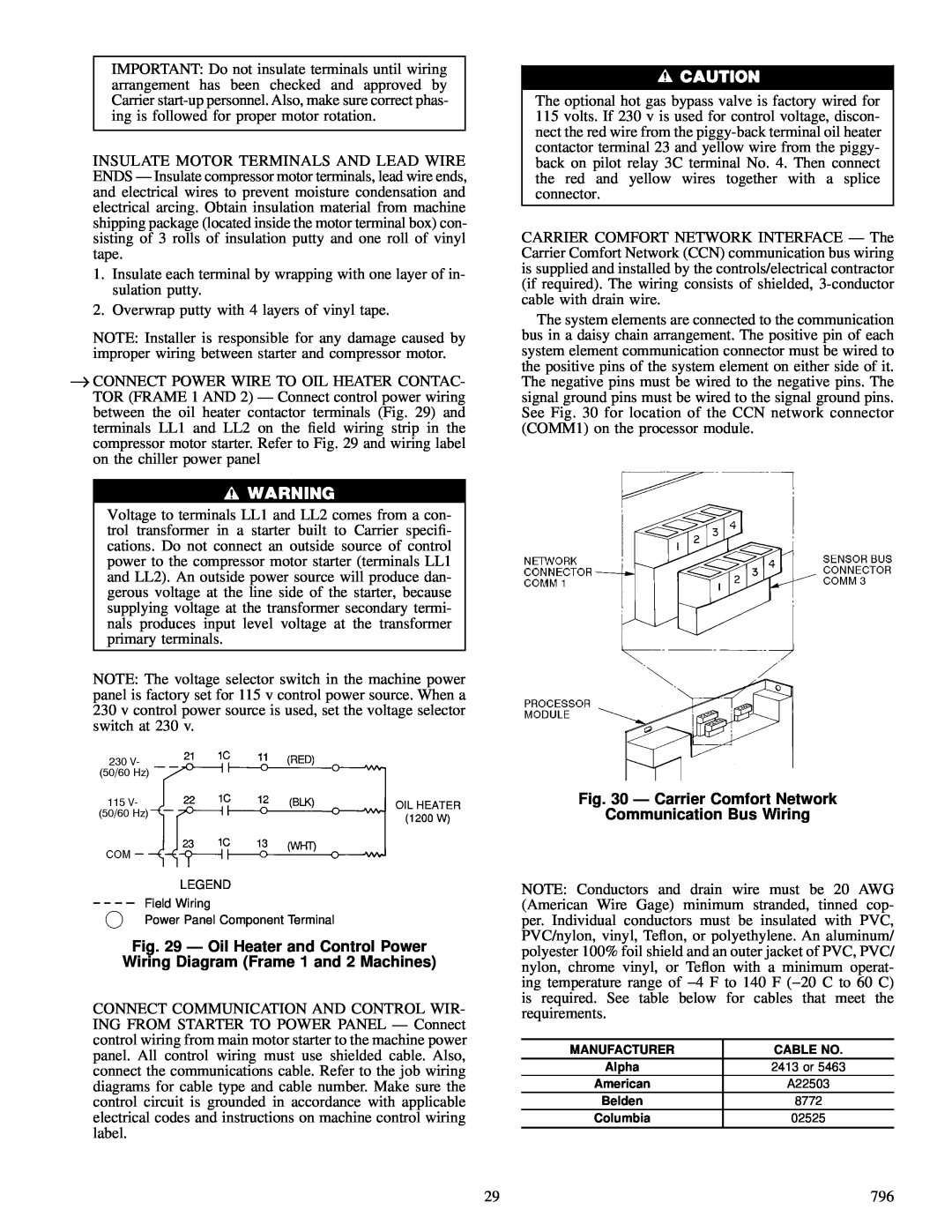Carrier 23 XL installation instructions Ð Carrier Comfort Network, Communication Bus Wiring 