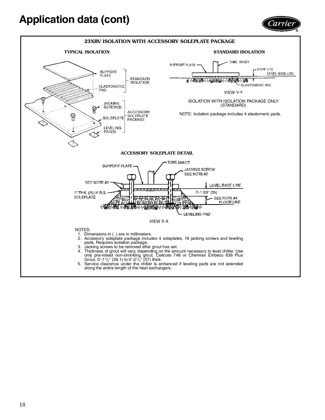 Carrier manual A23-1647, 23XRV Isolation with Accessory Soleplate Package 