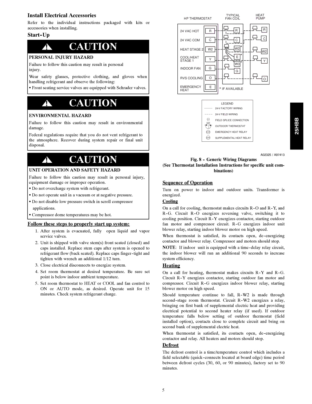 Carrier 25HBB installation instructions Install Electrical Accessories, Start-Up 