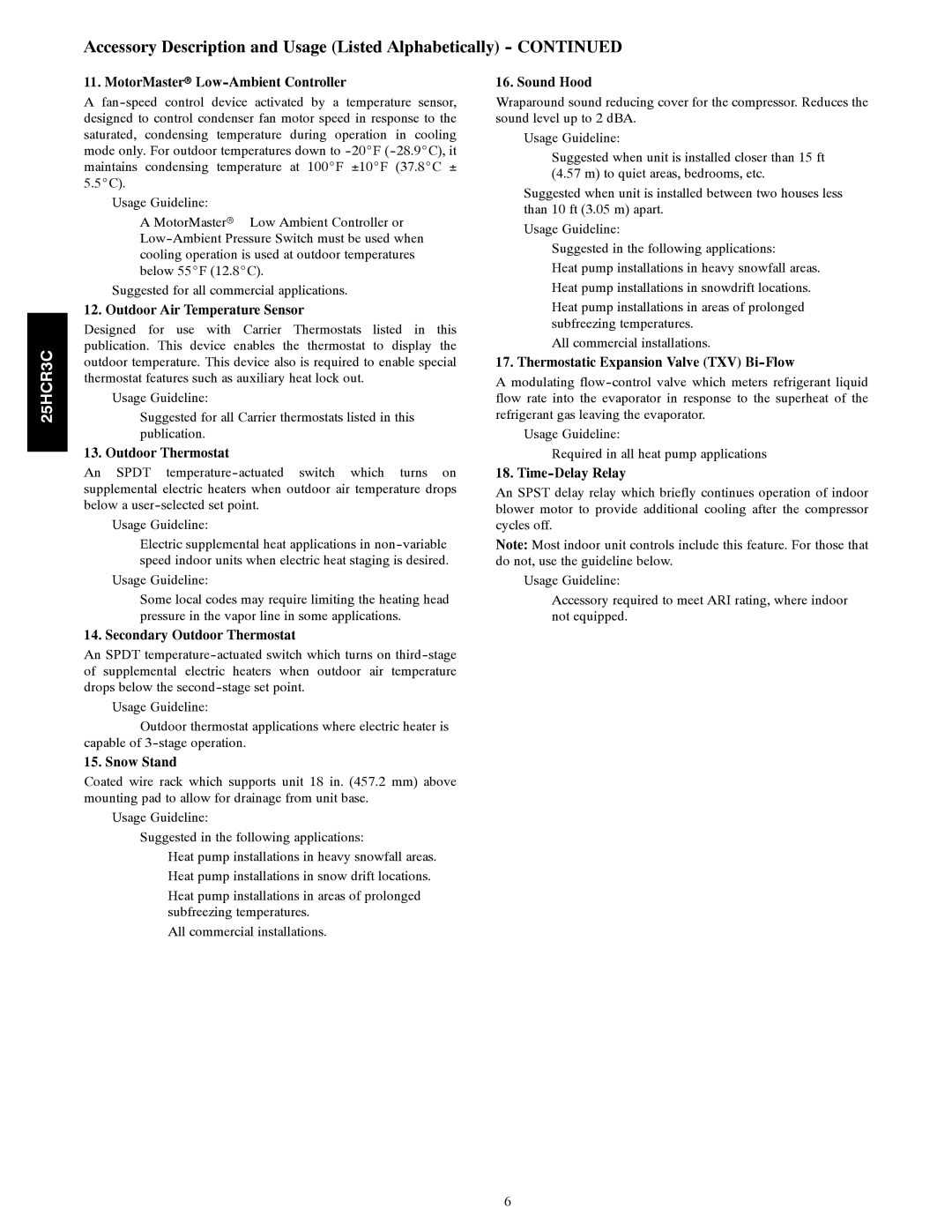 Carrier 25HCR3C warranty MotorMasterr Low-Ambient Controller 