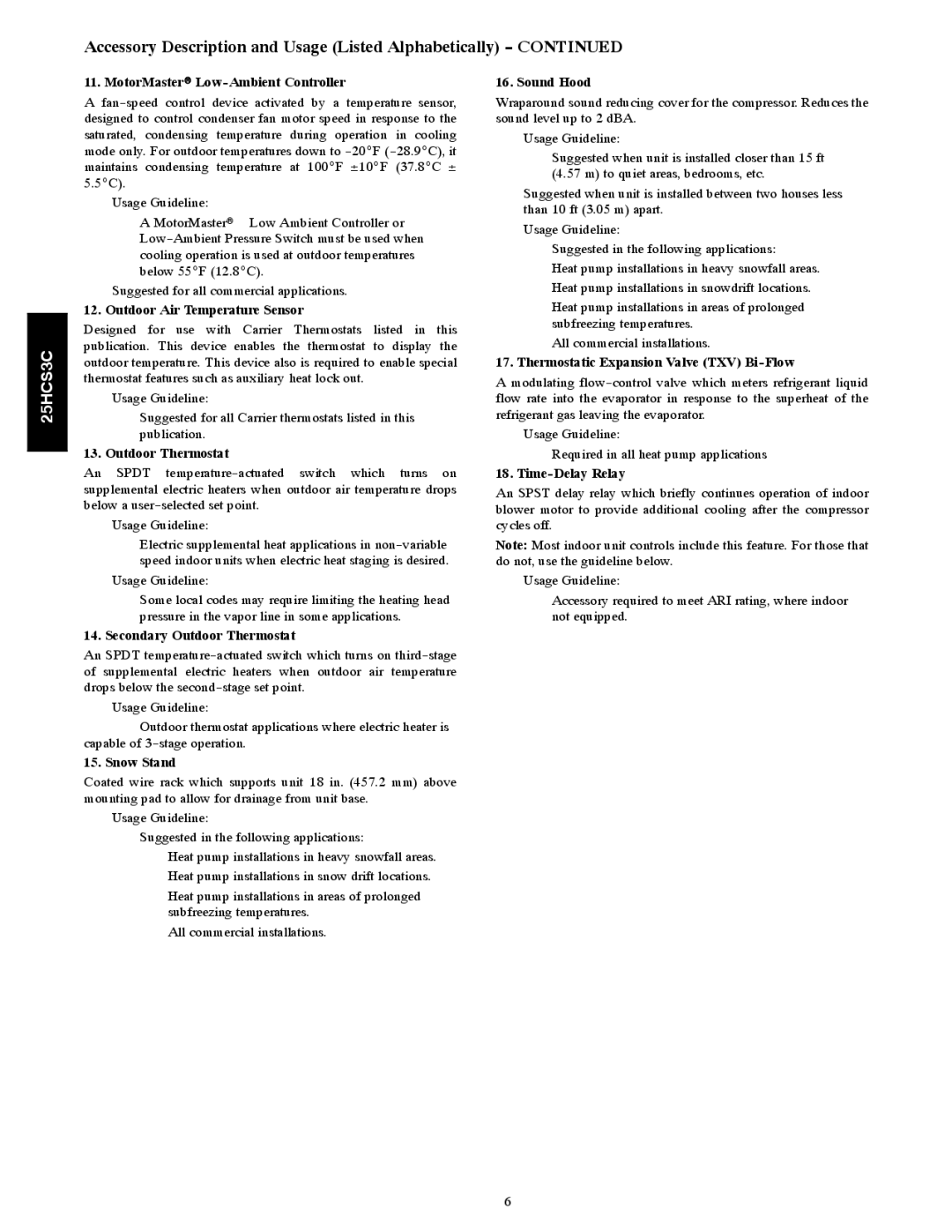 Carrier 25HCS3C warranty MotorMasterr Low-Ambient Controller 