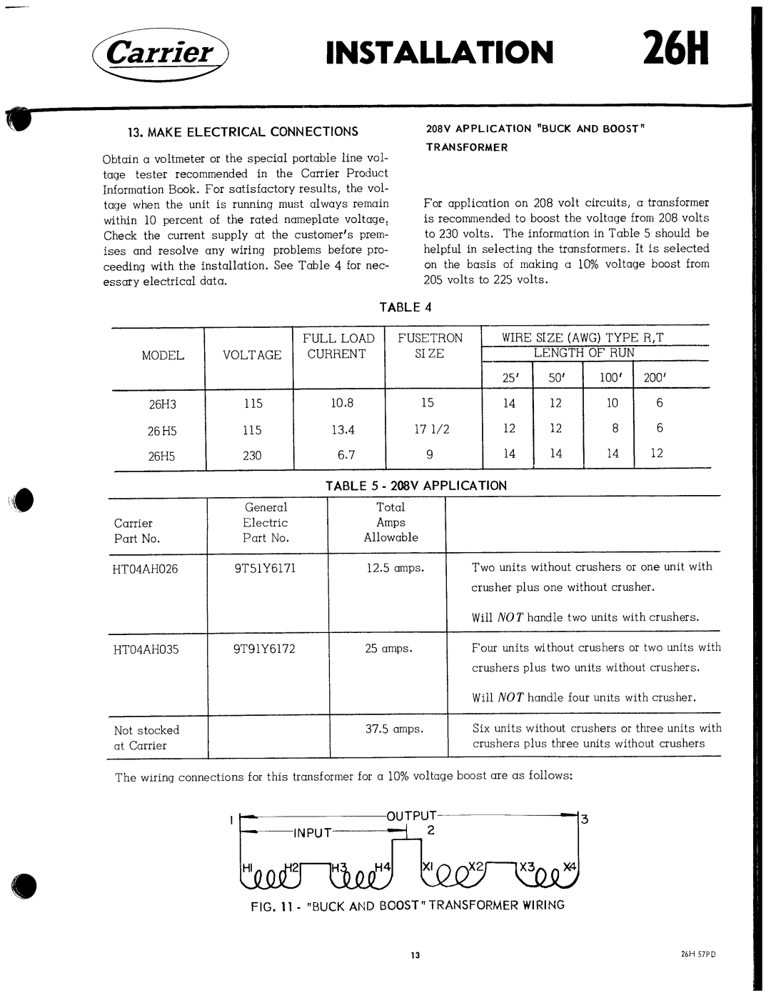 Carrier 26H manual 