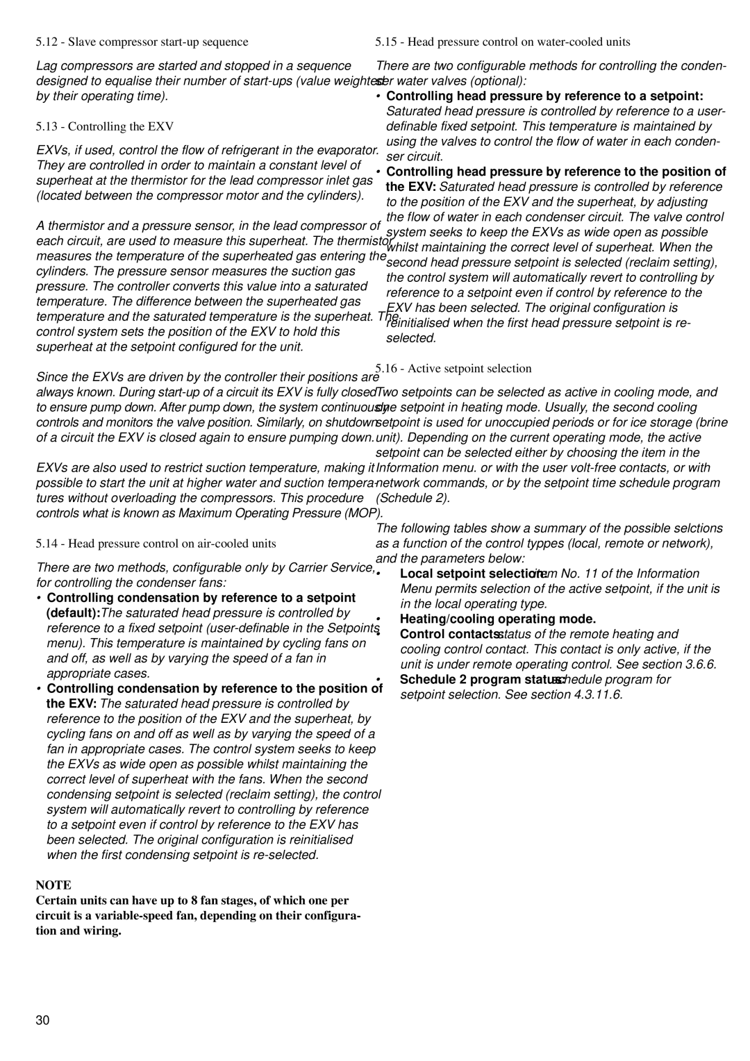 Carrier 30GK manual Slave compressor start-up sequence, Controlling the EXV, Head pressure control on air-cooled units 