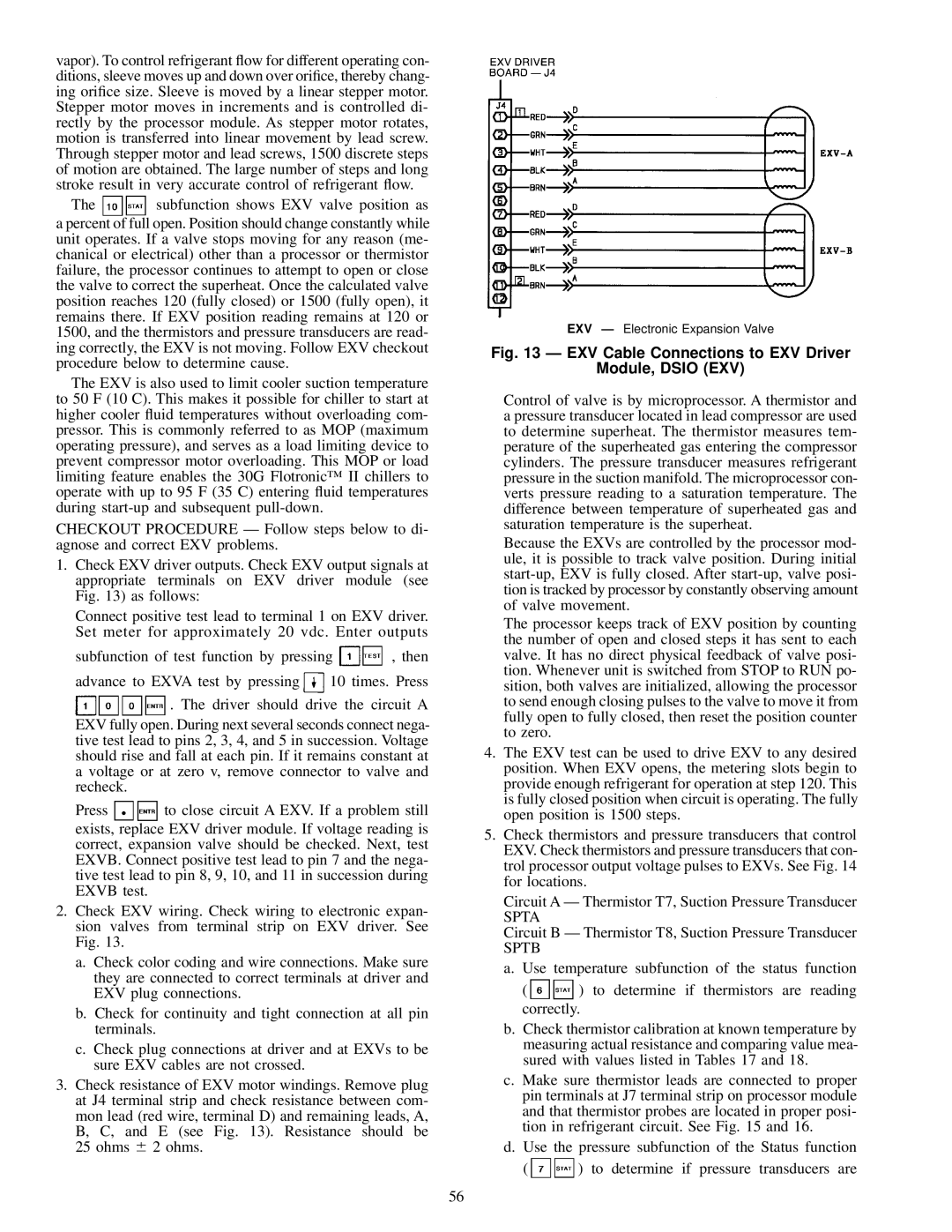 Carrier 30GN040-420 operating instructions EXV Cable Connections to EXV Driver Module, Dsio EXV 