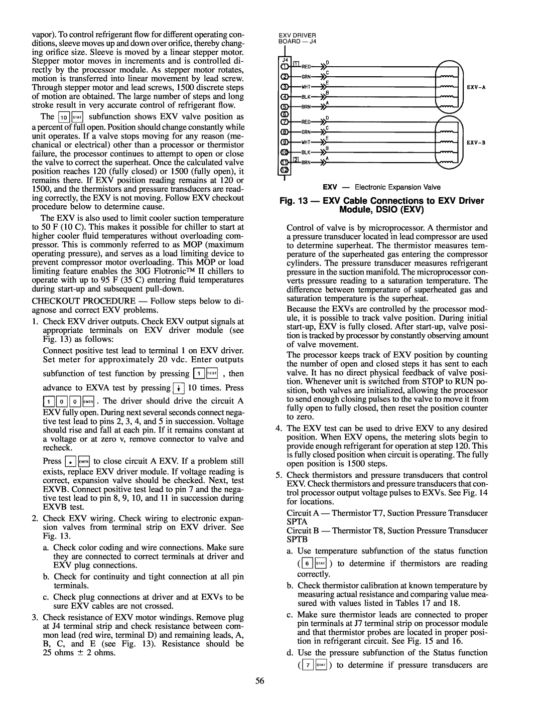 Carrier 30GN040-420 operating instructions Ð EXV Cable Connections to EXV Driver, Module, DSIO EXV 